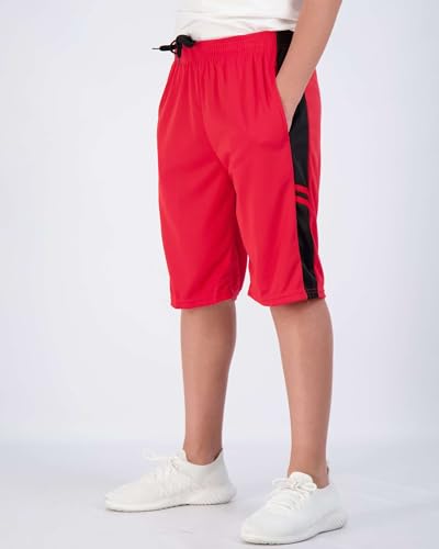 Real Essentials 5 Pack: Boys' Mesh Basketball Athletic Shorts with Pockets – Teen Kids Youth Quick Dry Soccer Running Gym3