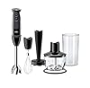 Braun Minipimer MultiQuick 5 Vario MQ 5237 Preciso e Potente con Tritatutto, Frusta, Schiacciaverdure e Bicchiere da 600 ml, 21 Velocità Facilmente Regolabili e Motore da 1000 W, Nero