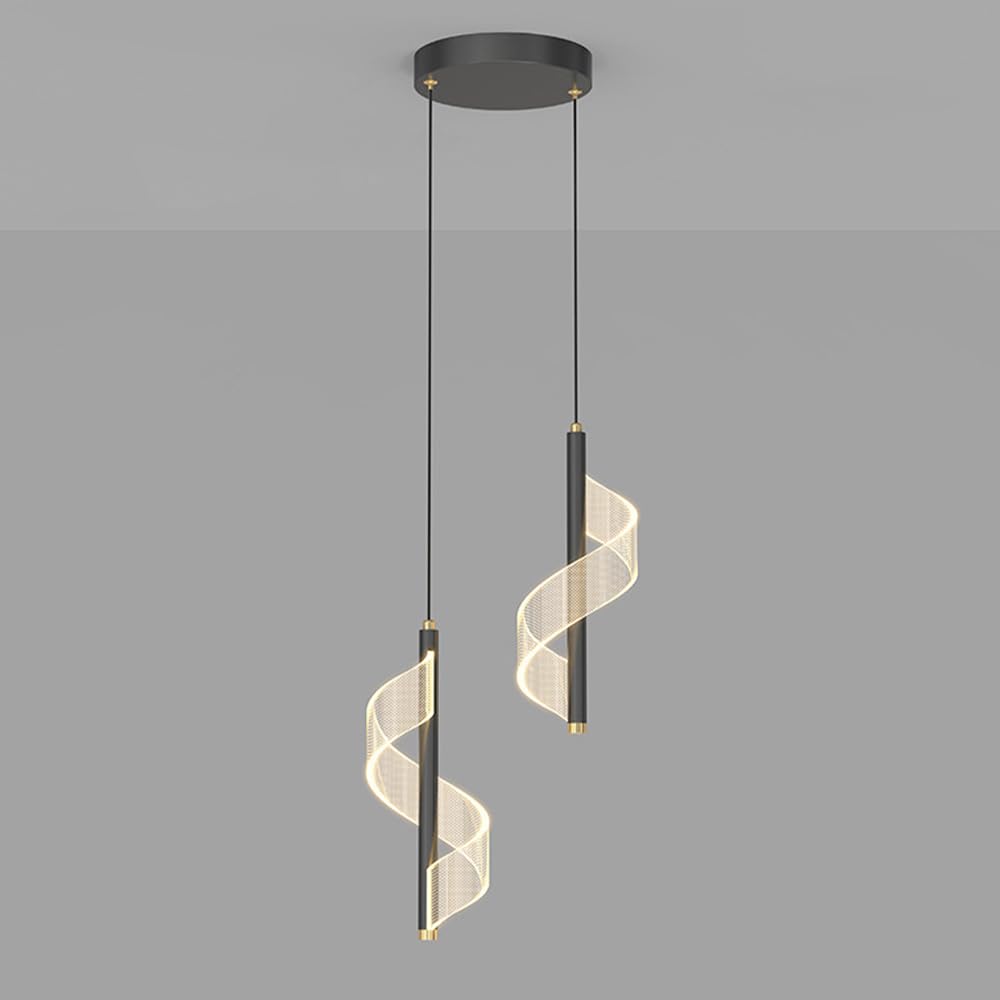 Lámpara colgante de noche de 2 cabezales con tubo largo de metal y diseño moderno LED de 10W 1