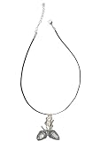 Z50 Collana con ciondolo a forma di ghiande con foglia, in peltro, con cordoncino nero, realizzata a mano, regolabile da 45,7 cm