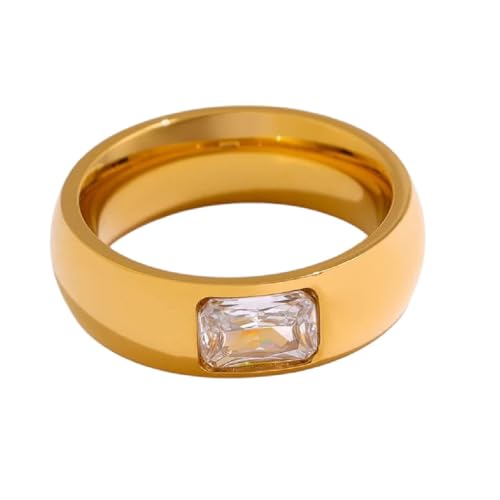 New 2026 Stainless Steel Wedding Ring Cubic Zirconia Jewelry 18K Plated Metal Gold Color Кольцо Anniversary For Gift Fashion Luxury Accessories Creative