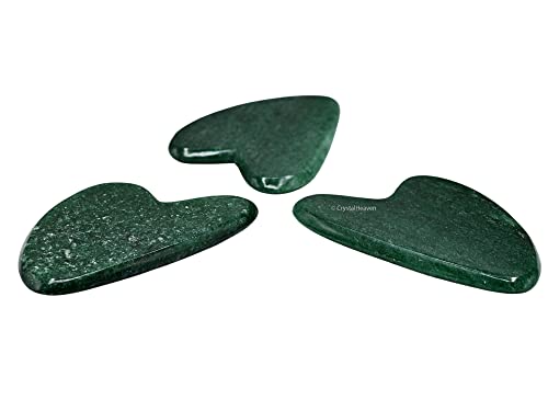 Image of Crystal Heaven Dark Green Aventurine Gua Sha Stone Face Massager - Super Smoothed Original Healing Gemstone Guasha Tool For Face Eye Neck