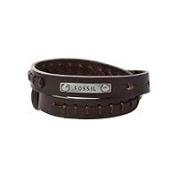 Fossil Bracciale Da Uomo Vintage Casual, Doppio Avvolgimento Lunghezza Totale: 480 mm Bracciale In...