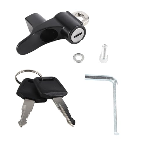Gancio per lucchetto di sicurezza per casco moto – Design antifurto in lega di alluminio con fori per viti da 6 mm per moto, scooter, veicoli elettrici, installazione semplice e 2