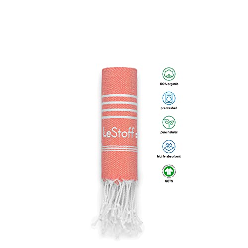 LeStoff Premium Hammam Towel, 100% Organic Cotton, Pre-washed Sustainable Absorbent & Quick-drying, Beach, Bath, Shower, Yoga - Image 2