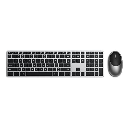 Satechi Slim X3 Bluetooth Backlit Keyboard with Numeric Keypad & M1 Bluetooth Wireless Mouse - Compatible with 2022 MacBook Pro/Air M2, 2021 MacBook Pro M1 Pro & Max, 2021 iMac, M1 Mac Mini