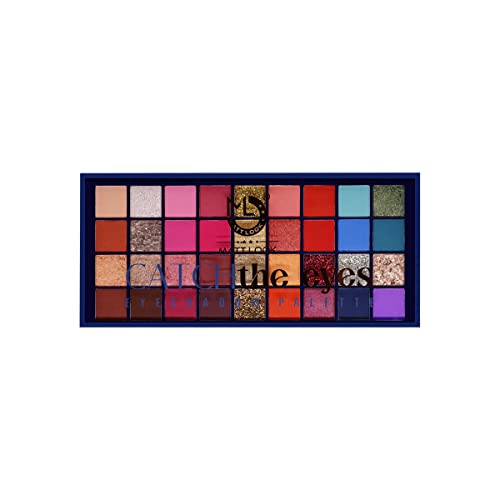 Image of MATT LOOK 36 Colors Catch the Eyeshadow Palette with Waterproof, High Pigment Flawless Finish & Long Lasting | Matte Nude Shimmer Eyeshadow Palette | 20.5g | 01