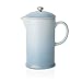 Le Creuset Caffettiera Francese con Pressa in Acciaio inox, 800 ml, Gres, Coastal Blu