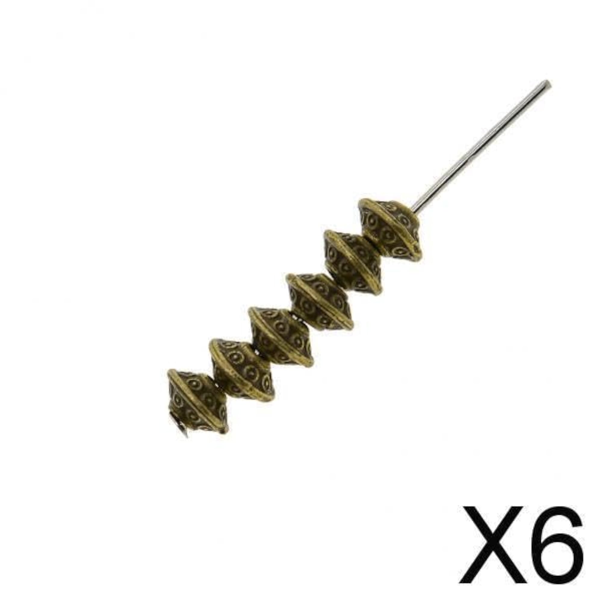 Vintage Bronze Pattened Bead Bicone Alloy Spacer Beads