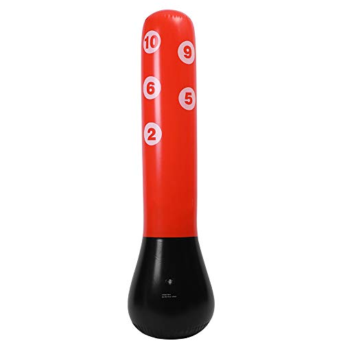 ERWEF Thickened Version of Inflatable Sandbags/Pressure Relief/Tumbler/With Pump/Height: 155 Cm/For Speed Boxing Training/Red
