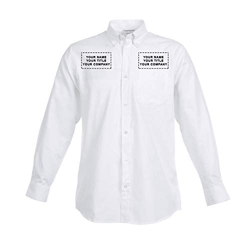 Chef Works Custom Embroidered Mens Oxford Dress Shirt, White, 4XL