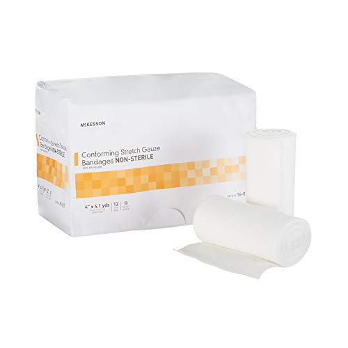 Mckesson Conforming Stretch Gauze Bandages, Non-Sterile, 4 In X 4 1/10 Yds, 12 Count #TOP18