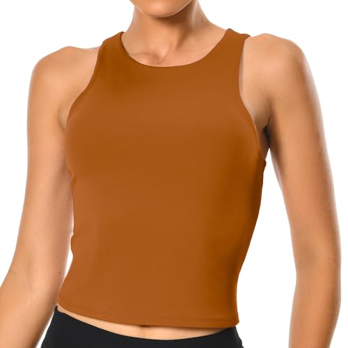 Colorfulkoala Women's Tank Tops Body Contour Sleeveless Crop