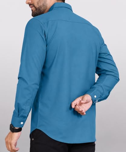 Image of CB-COLEBROOK Men's Casual, Regular Fit, Solid Colour, Lightweight, Button Down, Casual Wear, Shirt with Pocket. Suitable for Office & Casual Use