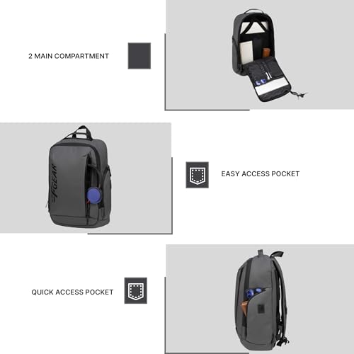 Image of F Gear Bellagio Grey 20L Laptop Backpack|Securely Fits Laptop Up to 17-Inch Laptop|USB & Type-C Charging Ports|Ideal Backpack for Office, College, Daily Commute & Travel