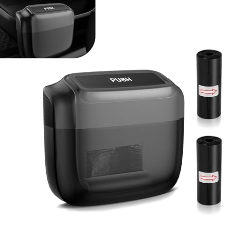 Zigeiya Car Trash Can, Waterproof Automotive Garbage Bin with Trash Bag, High-Capacity Portable Trash Can, Universal for Most Cars SUVs Trucks (Black)