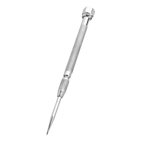 Scribing Pen, G2 Cemented Carbide Tip 55HRC Punching Pen Pocket Scriber Needle with Anti-Slip Texture and Hex Head for Steel Brass Plastic Glass Cover