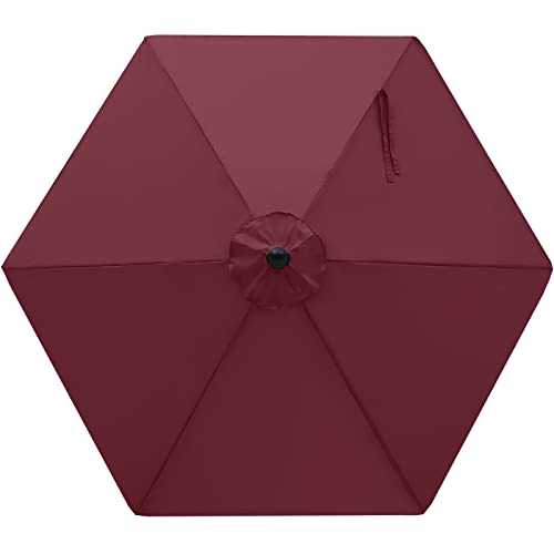 Image of MASTERCANOPY Patio Umbrella 9 ft Replacement Canopy for 6 Ribs-Burgundy Canopy Only