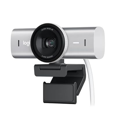Logitech MX Brio Ultra HD 4K para Colaboración y Streaming Cámara Web, 1080p a 60 FPS, Dos Micrófonos Reductores de Ruido, USB-C, Tapa, Compatible con Microsoft Teams, Zoom, Google Meet, Pale Grey | Ya disponible en tu tienda friki favorita! En mundofriki.es!