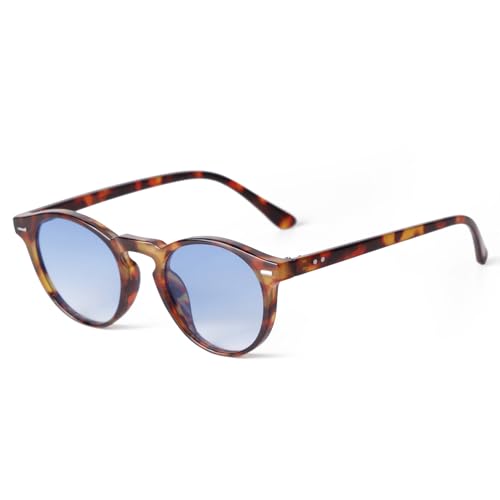 Vintage Small Round Sunglasses for Men Women Classic Circle Frame Sun Glasses Trendy Tinted Colored UV400 Sunnies