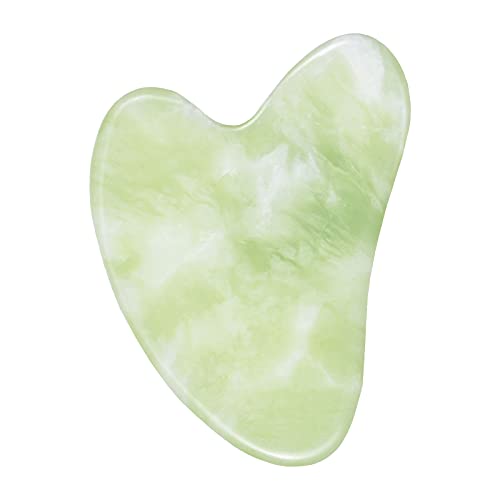 Gua Sha Facial Tools Jade - Gua Sha Facial Made of Premium Jade Stone, Gua Shaw Good for Well-Being of Your Body, Skin and Releasing Stress, Real Gua Sha Portable and Handy