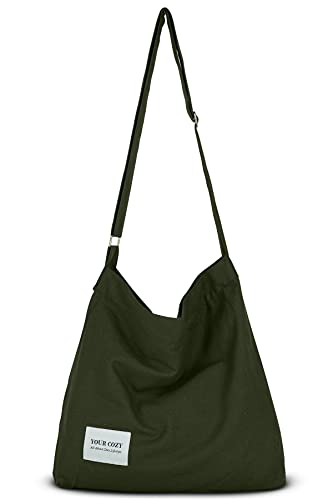 Image of Hobo Crossbody Bag for Women - Large Cotton Tote Shoulder Purse | Adjustable Strap
