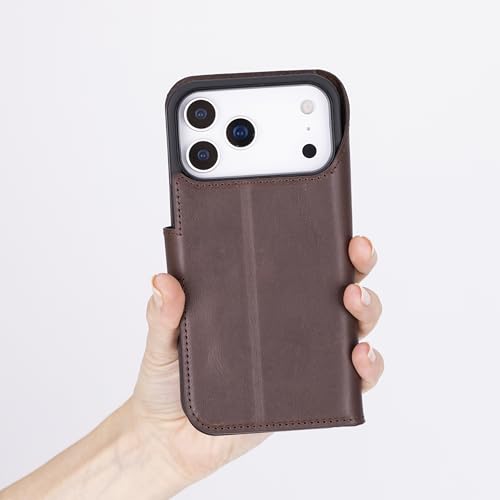 Étui iPhone 17 Pro Max coque rabat magnétique amovible cuir compatible MagSafe - 6