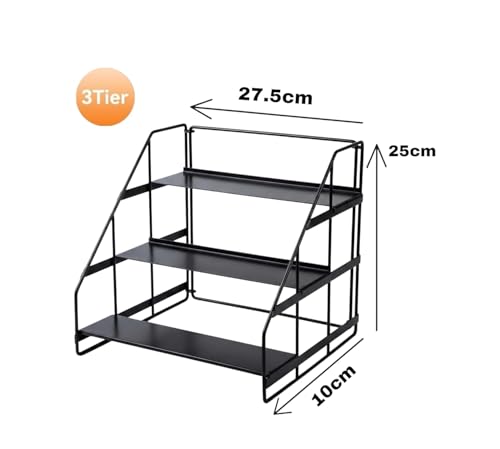 Image of Bathroom Floating Shelves Organizer 3 Steps for Spice Rack Holder Cabinet & Drawer Spice Rack Set for Kitchen (Kitchen)