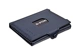 X-POC Kreditkartenetui aus echten Leder, RFID-Schutz, viele Farben, Kartenetui, Geldklammer (perlage/blau)