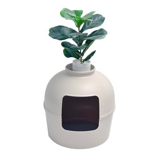 RHRQUALITY Katzentoilette – Flower XXL – Versteckte Katzentoilette – Für große Katzen – Mit großem Eingang (51 cm) und Abnehmbarer...