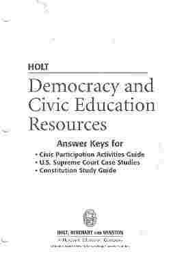 Democracy and Civic Education (Holt Mcdougal Social Studies): Holt ...