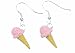 Miniblings Eis Waffeleis Ohrringe Hänger Eiscreme Eisohrringe Erdbeere rosa - Handmade Modeschmuck I Ohrhänger Ohrschmuck versilbert