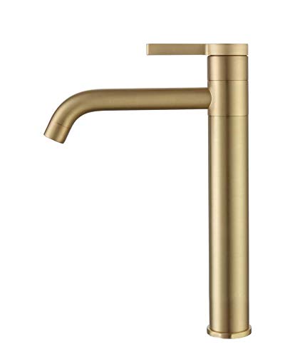 Robinet de lavabo mitigeur Grande Hauteur Or brossé éviers - 7