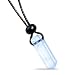 Lucky Crystal Point Amulet Pendant Necklace in Crystal Quartz Gemstone