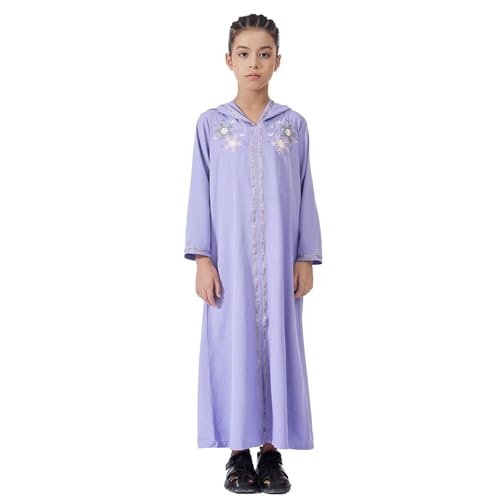Qamis abaya Dubaï pour enfant : robe de prière jilbab et khimar brodé
