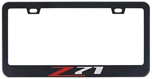 Z71 for Chevy Colorado Silverado 1500 Black Red Stainless Steel Black License Plate Frame Cover Holder Rust Free with Caps and Screws (2)