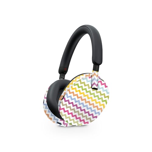 Image of MightySkins Carbon Fiber Skin Compatible with Sony WH-1000XM5 Headphones - Rainbow Chevron | Protective, Durable Textured Carbon Fiber Finish | Easy to Apply