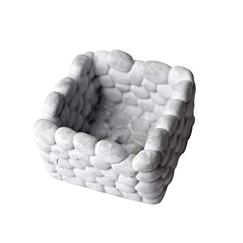 Moule en résine de qualité artisanale pour vase et cendrier carrés aspect pavé de béton