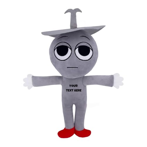 Image of Customized Text Grey Hat Standing Sprunki Plush Toys