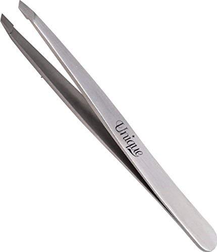 Tweezers - Eyebrow Slant Tip Tweezer - German Stainless Steel, Hair Plucking, Brow Shaping, Facial - By The Unique Edge