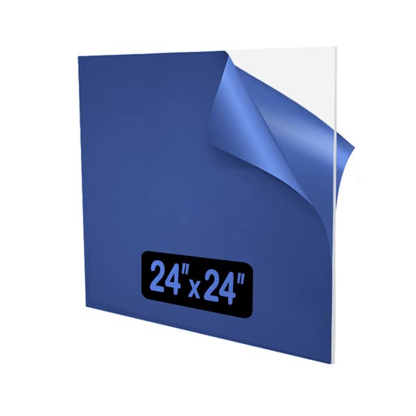 Hoja de acrílico transparente de 24 x 24 pulgadas, panel cuadrado transparente de plexiglás de 18 pulgadas de grosor (0.118 in) para manualidades,