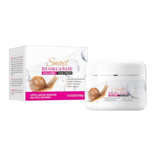 Crema Viso al Collagene e Bava di Lumaca – Antirughe, Idratante Profonda, Anti-Età, Rassodante e Tonificante, 100 ml – Rafforza la Barriera Cutanea per una Pelle Luminosa e Giovane