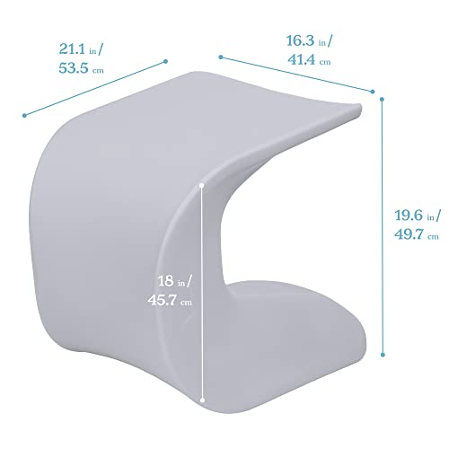 Image of ECR4Kids Wave Seat, 18in - 19.6in Seat Height, Perch Stool, Light Grey