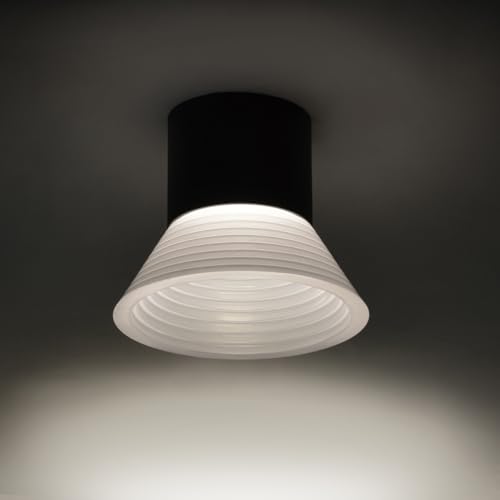 Spot encastré 1 flamme noir avec éclairage industriel stylé 8W LED