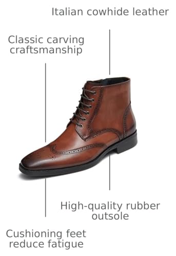 Image of GIFENNSE Mens Dress Boots Mens Chukka Boots Formal Chelsea Boots Mens Leather Boots Oxford Boots for Men