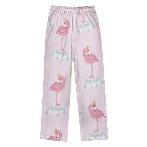 Pink Flamingo Boys Pants Boys Athletic Pants Long Pant for Boywith Pockets Wide-Leg Size 6-14Y2