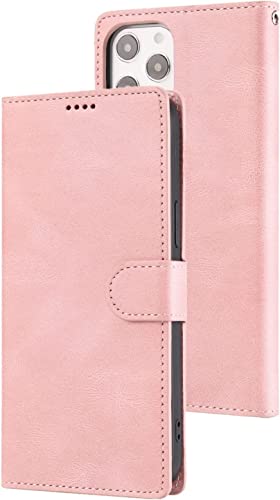 Étui iPhone 14 Pro avec porte-carte et support béquille intégré rose