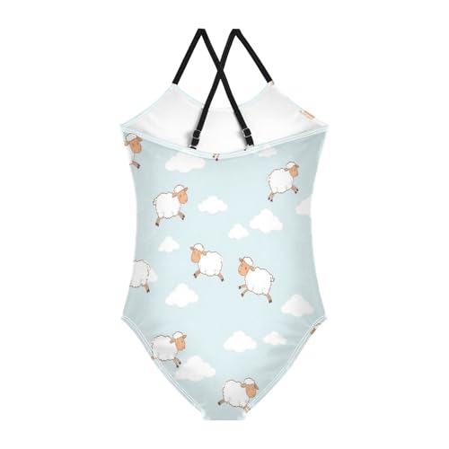 Cartoon Style Girls' Athletic Swimwear, Summer Beach Swimsuit, 3-102