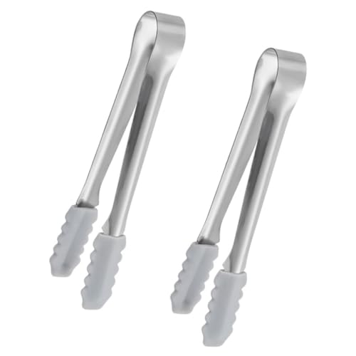 Garneck Professional Kitchen Tool Set of Ice Cube Tongs Grill Tongs Stainless Steel