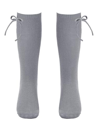 JEYPINMI Baby/Toddler/Big Girls Socks Bowknot Knee High Socks Kids Cable Knit Seamless Long Stockings